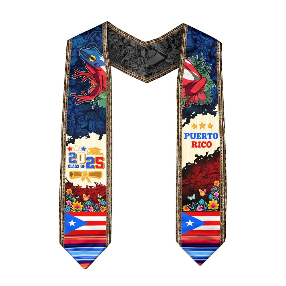 3682 Puerto Ricans Graduation Stole, Puerto Rico American Flag Graduation